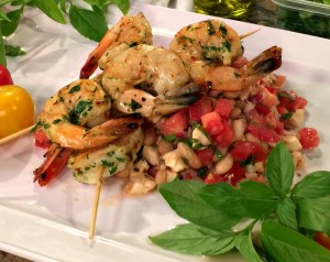 Grilled Shrimp Insalata Caprese